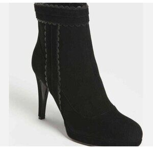 L.K. Bennett Black Suede Side Zip Nikita Boot Bootie